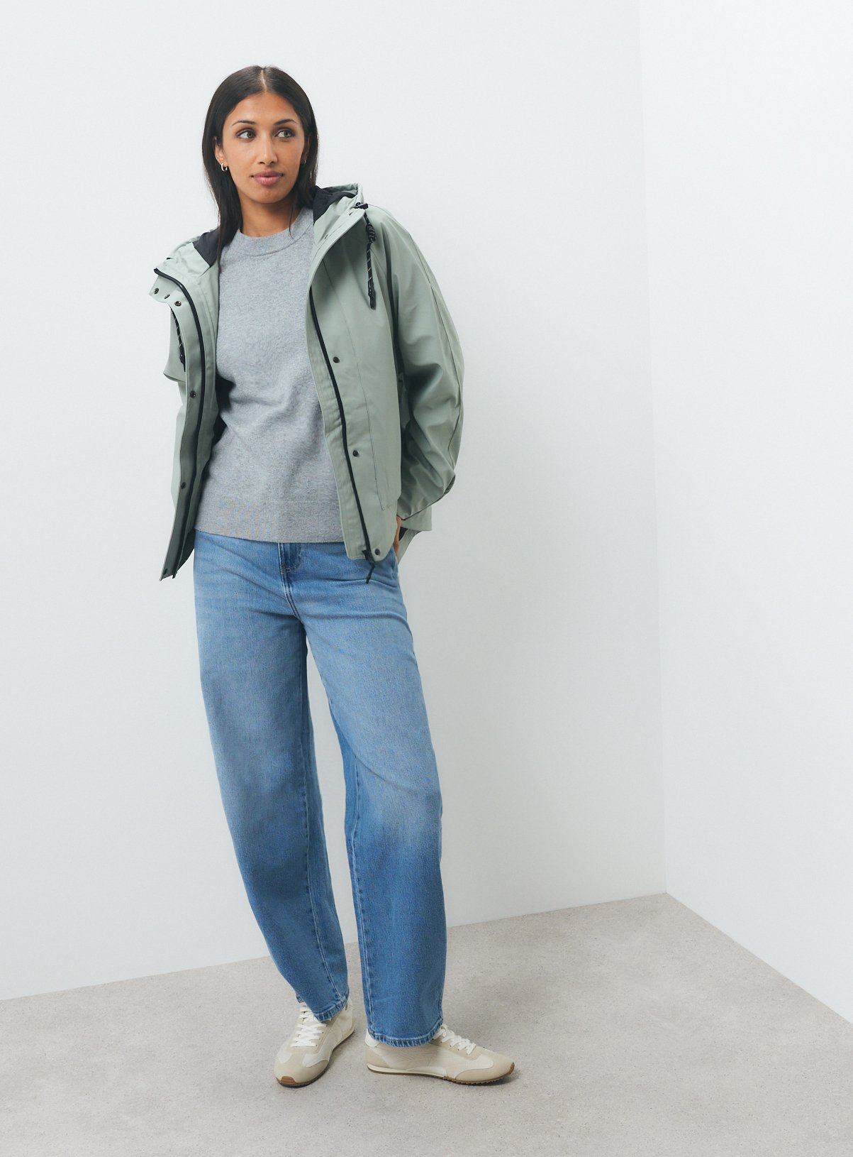 Light Green Rubber Hooded Raincoat S - Image 2 thumbnail
